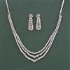 Cz Classic Necklace Set With 2 Tone Rhodium Plating