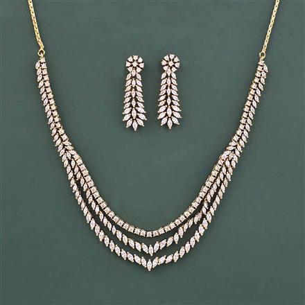 Cz Classic Necklace Set With Mehndi Plating