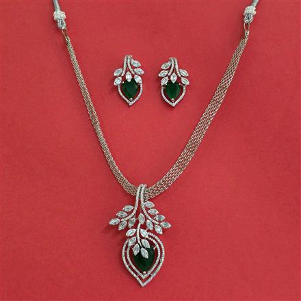 Cz Classic Pendant Set With Rhodium Plating