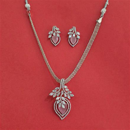 Cz Classic Pendant Set With Rhodium Plating