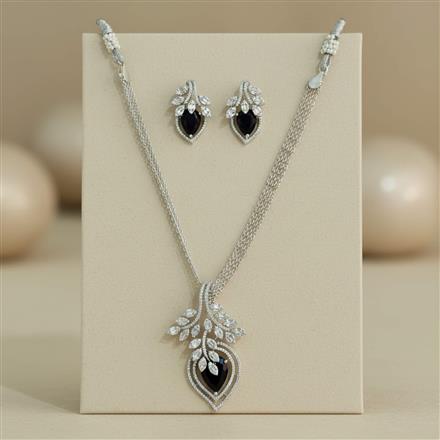 Cz Classic Pendant Set With Rhodium Plating