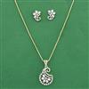 Cz Classic Pendant Set With 2 Tone Plating