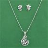 Cz Classic Pendant Set With Rhodium Plating