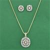 Cz Classic Pendant Set With 2 Tone Plating