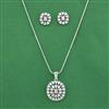Cz Classic Pendant Set With Rhodium Plating