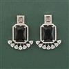 Cz Classic Earring With Rhodium Plating