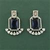 Cz Classic Earring With Rhodium Plating