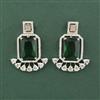 Cz Classic Earring With Rhodium Plating