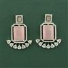 Cz Classic Earring With Rhodium Plating