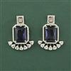 Cz Classic Earring With Rhodium Plating