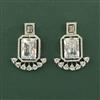 Cz Classic Earring With Rhodium Plating