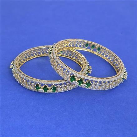 Cz Classic Bangles With 2 Tone Plating