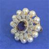 Cz Moti Ring With 2 Tone Plating