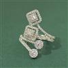 Cz Adjustable Ring With 2 Tone Rhodium Plating