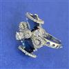 Cz Adjustable Ring With Rhodium Plating