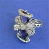 Cz Adjustable Ring With Rhodium Plating