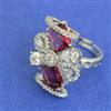 Cz Adjustable Ring With Rhodium Plating