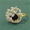 Cz Adjustable Ring With 2 Tone Plating
