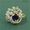 Cz Adjustable Ring With 2 Tone Plating