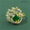 Cz Adjustable Ring With 2 Tone Plating
