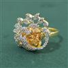 Cz Adjustable Ring With 2 Tone Plating