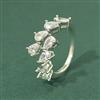 Cz Adjustable Ring With 2 Tone Rhodium Plating