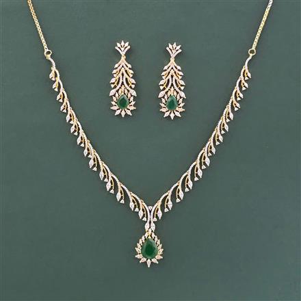 Cz Classic Necklace Set With 2 Tone Plating
