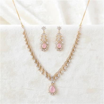 Cz Classic Necklace Set With 2 Tone Plating