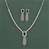 Cz Classic Necklace Set With Rhodium Plating