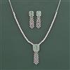 Cz Classic Necklace Set With Rhodium Plating