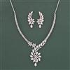 Cz Classic Necklace Set With 2 Tone Rhodium Plating