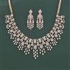 Cz Classic Necklace Set With 2 Tone Rhodium Plating