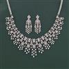 Cz Classic Necklace Set With 2 Tone Rhodium Plating