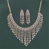 Cz Classic Necklace Set With 2 Tone Rhodium Plating