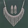 Cz Classic Necklace Set With 2 Tone Rhodium Plating