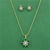 Cz Classic Pendant Set With 2 Tone Plating