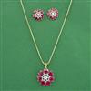 Cz Classic Pendant Set With 2 Tone Plating