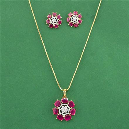 Cz Classic Pendant Set With 2 Tone Plating