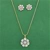 Cz Classic Pendant Set With 2 Tone Plating