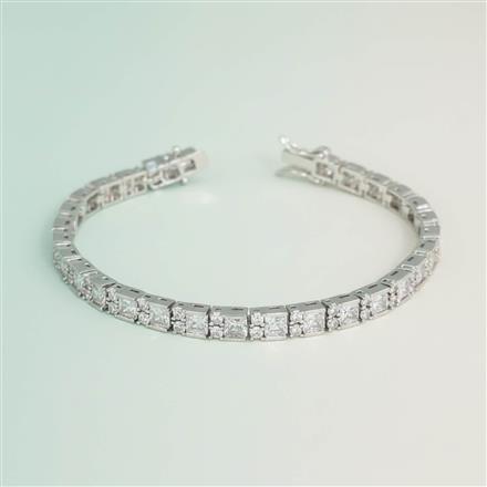 American Diamond Classic Bracelet With 2 Tone Rhodium Plating