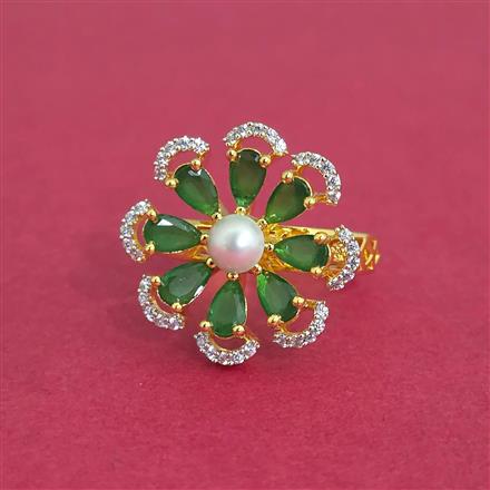 American Diamond Adjustable Ring With 2 Tone Plating