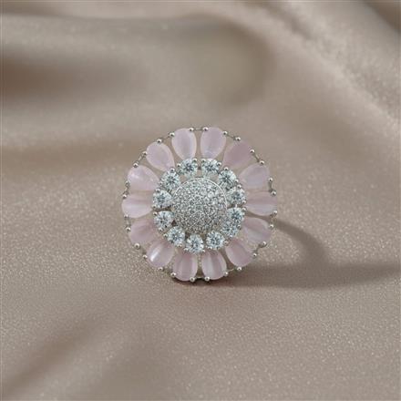 American Diamond Adjustable Ring With Rhodium Plating