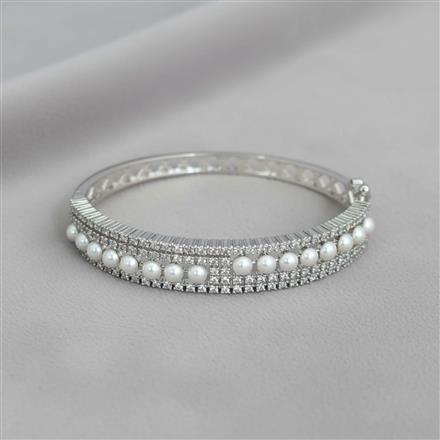 American Diamond Moti Kada With 2 Tone Rhodium Plating