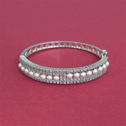American Diamond Moti Kada With 2 Tone Rhodium Plating