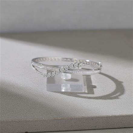 American Diamond Openable Kada With 2 Tone Rhodium Plating