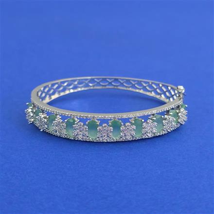 American Diamond Openable Kada With Rhodium Plating