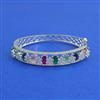 American Diamond Openable Bangles With Rhodium Plating