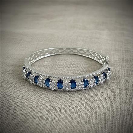 American Diamond Openable Bangles With Rhodium Plating