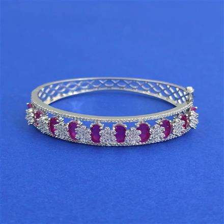 American Diamond Openable Bangles With Rhodium Plating