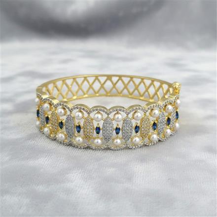 American Diamond Classic Kada With 2 Tone Plating